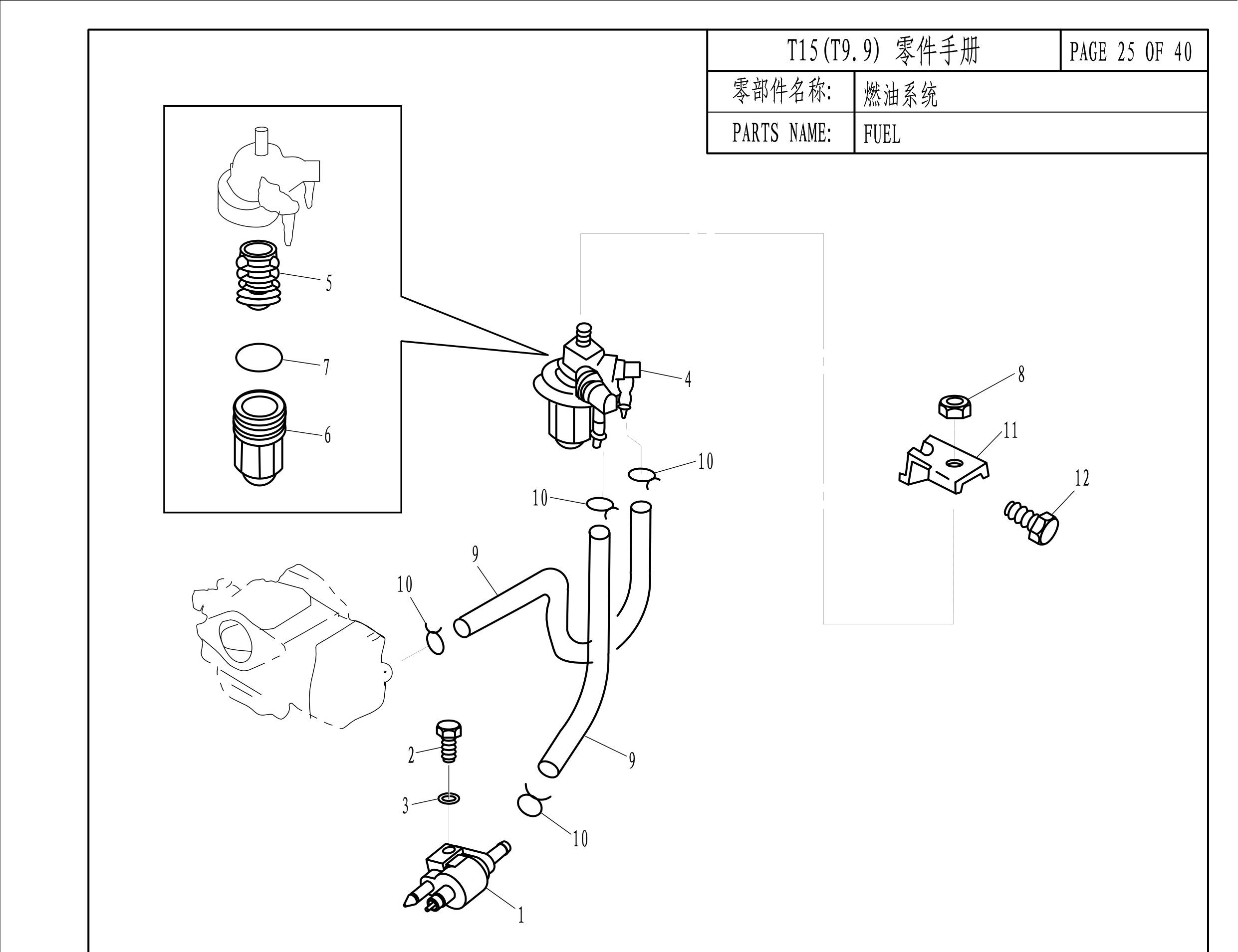 燃油系统 FUEL SYSTEM 爆炸图