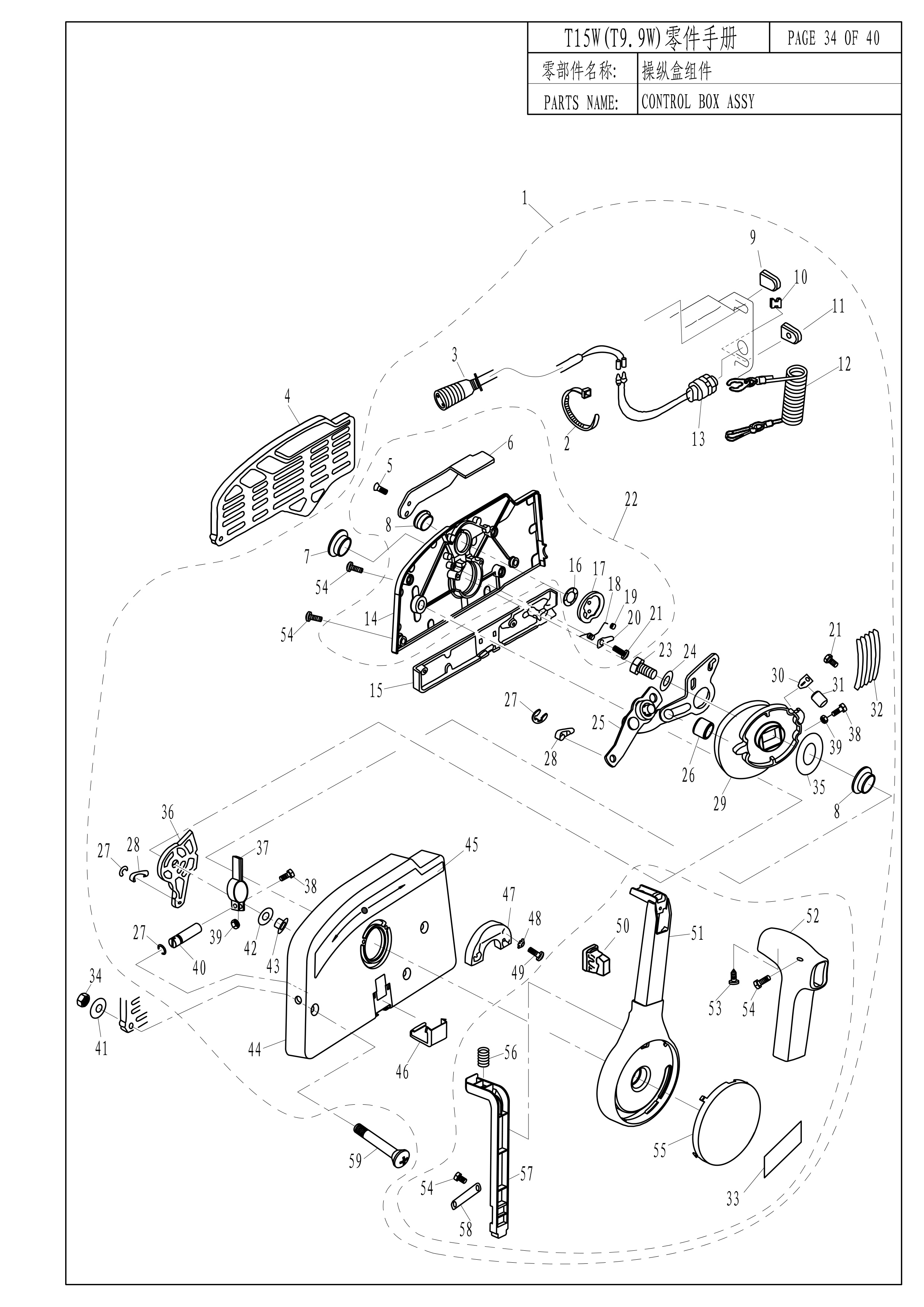 操纵盒组件 CONTROL BOX ASSY 爆炸图