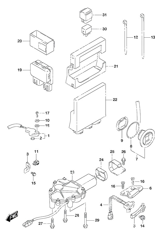 动力升降倾斜开关/发动机控制单元 PTT Switch/Engine Control Unit