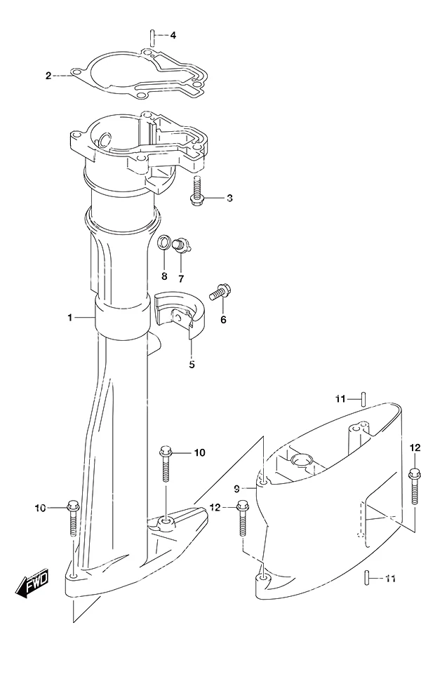 驱动轴壳体带艉板(L型) Drive Shaft Housingw/Transom (L)