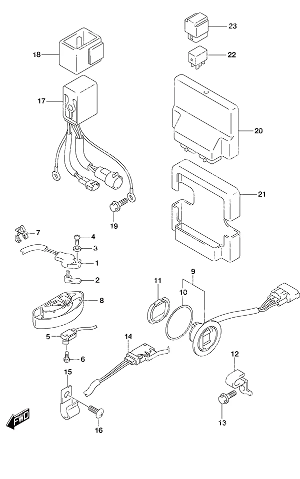 动力升降倾斜开关/发动机控制单元 PTT Switch/Engine Control Unit