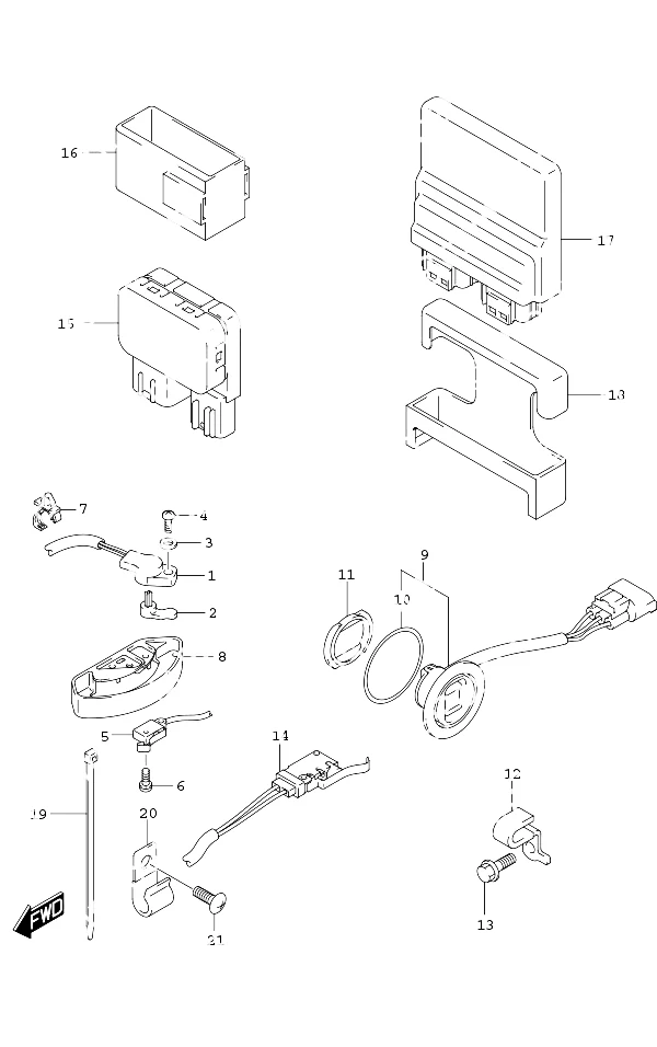 动力升降倾斜开关/发动机控制单元 PTT Switch/Engine Control Unit