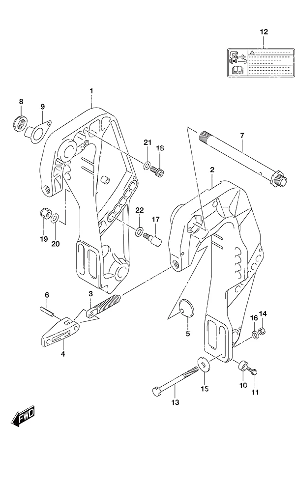 Clamp BracketRemote ControlTiller Handle w/Power Tilt