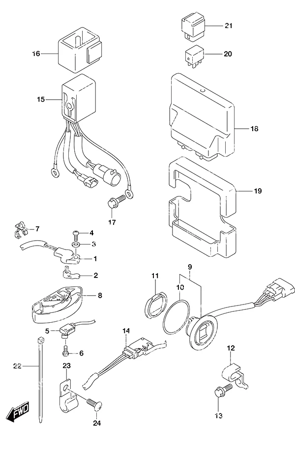动力升降倾斜开关/发动机控制单元 PTT Switch/Engine Control Unit