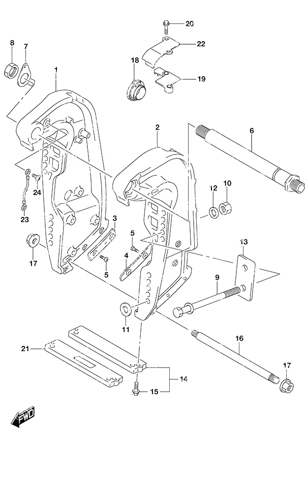 带艉板夹紧支架(X/XX型) Clamp Bracket w/Transom (X) (XX)