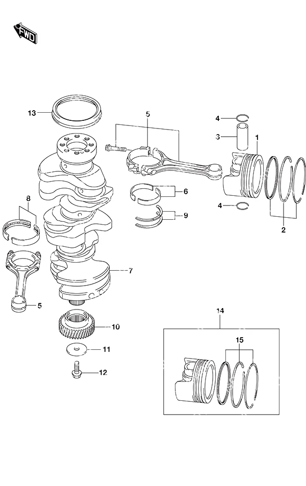 不锈钢曲轴 Crankshaft SS Model