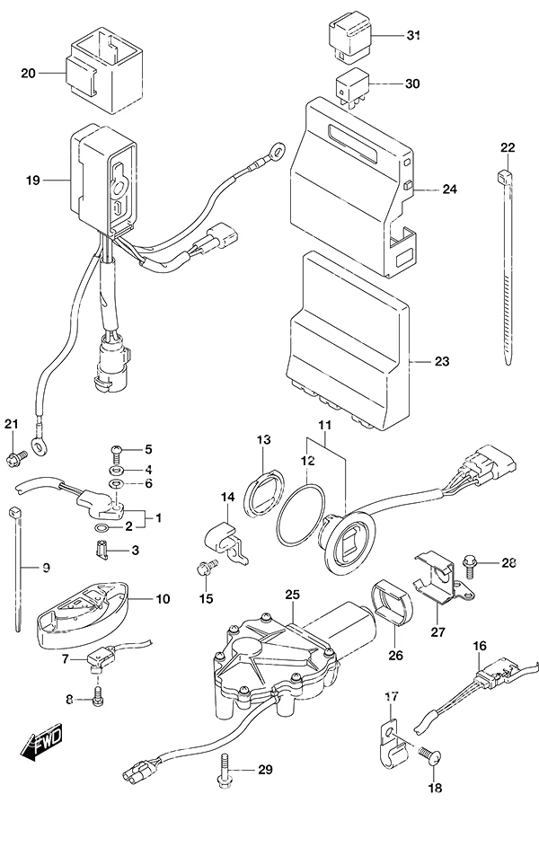 动力升降倾斜开关/发动机控制单元 PTT Switch/Engine Control Unit