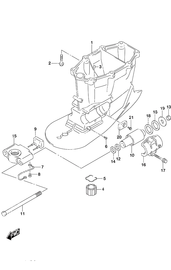 驱动轴壳体带艉板(X型) Drive Shaft Housing w/Transom (X)
