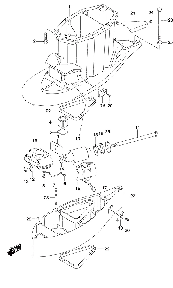 Drive Shaft Housing w/Transom (XX)