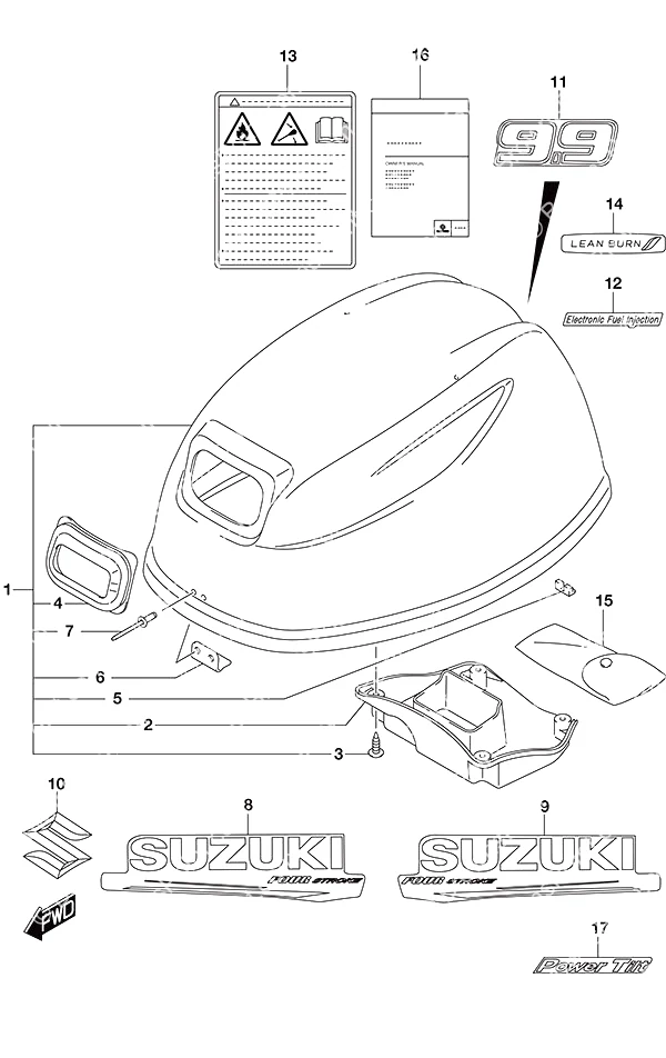 Engine Cover w/Power Tilt