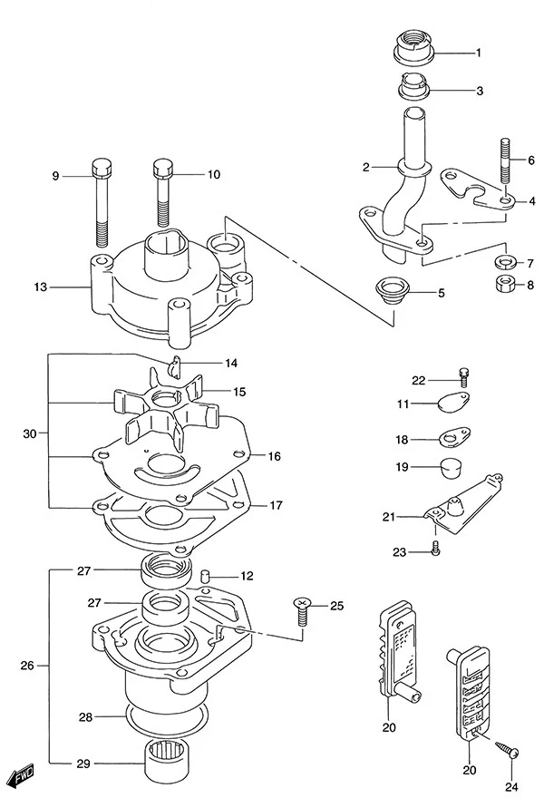 Water Pump(DT115S - 1996 to 2001)