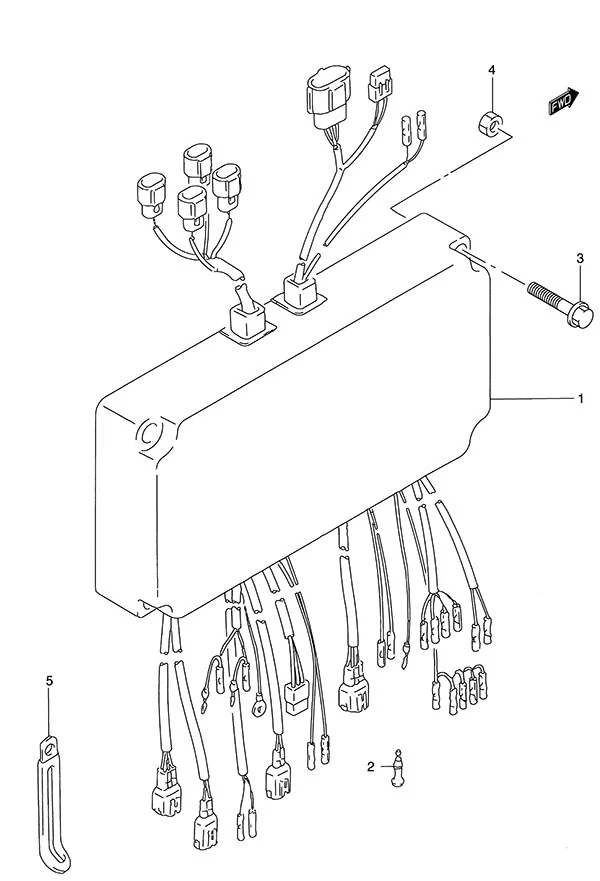 发动机控制单元(DT140EFI型 1997-2001) Engine Control Unit(DT140EFI - 1997 to 2001)