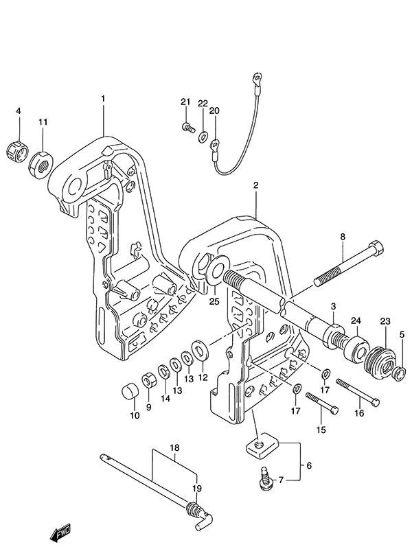 夹紧支架(1986-1995款) Clamp Bracket(1986 to 1995)