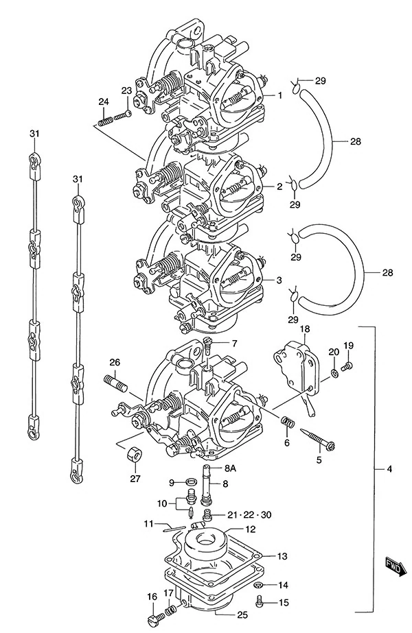 化油器(1986至1996款) Carburetor(1986 to 1996)