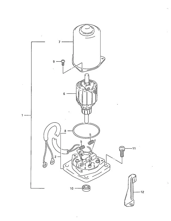 Power Trim & Tilt Motor(DT40TC 1994 to 1998)