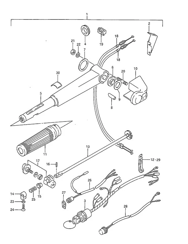 Tiller Handle(1986 to 1992)