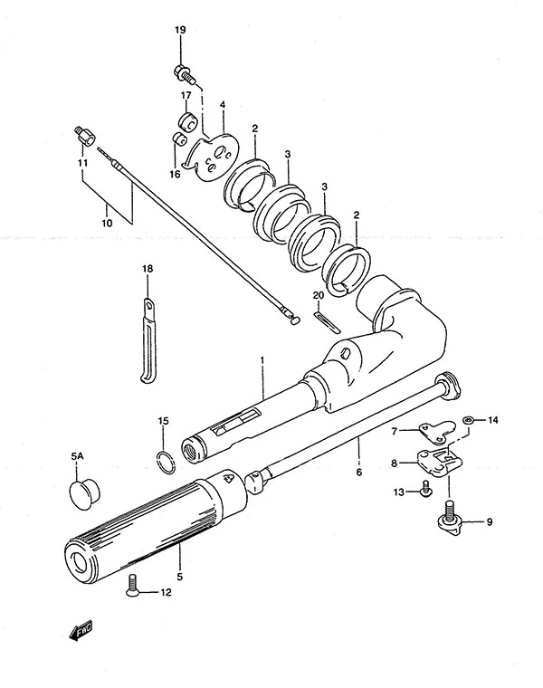 Tiller Handle(1993 to 1998)