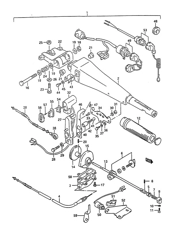 选配: 舵柄(1988至1992款) Opt: Tiller Handle(1988 to 1992)