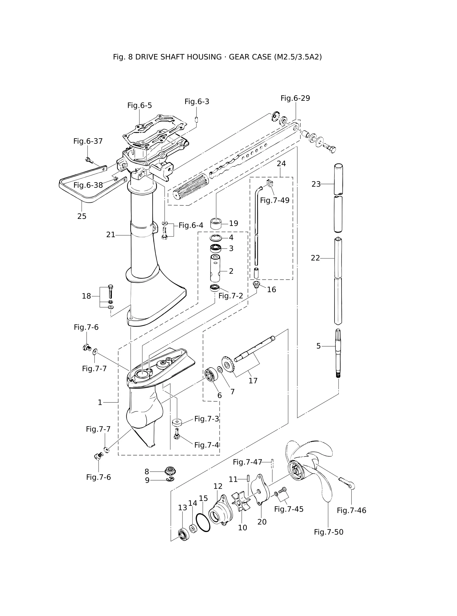DRIVE SHAFT HOUSING · GEAR CASE (M2.5/3.5A2)