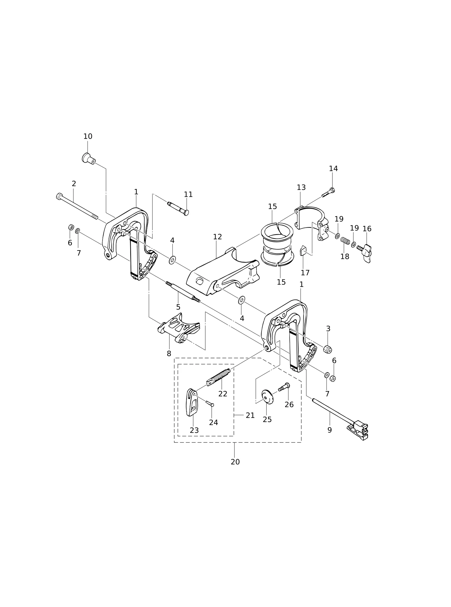 CLAMP BRACKET · SWIVEL BRACKET