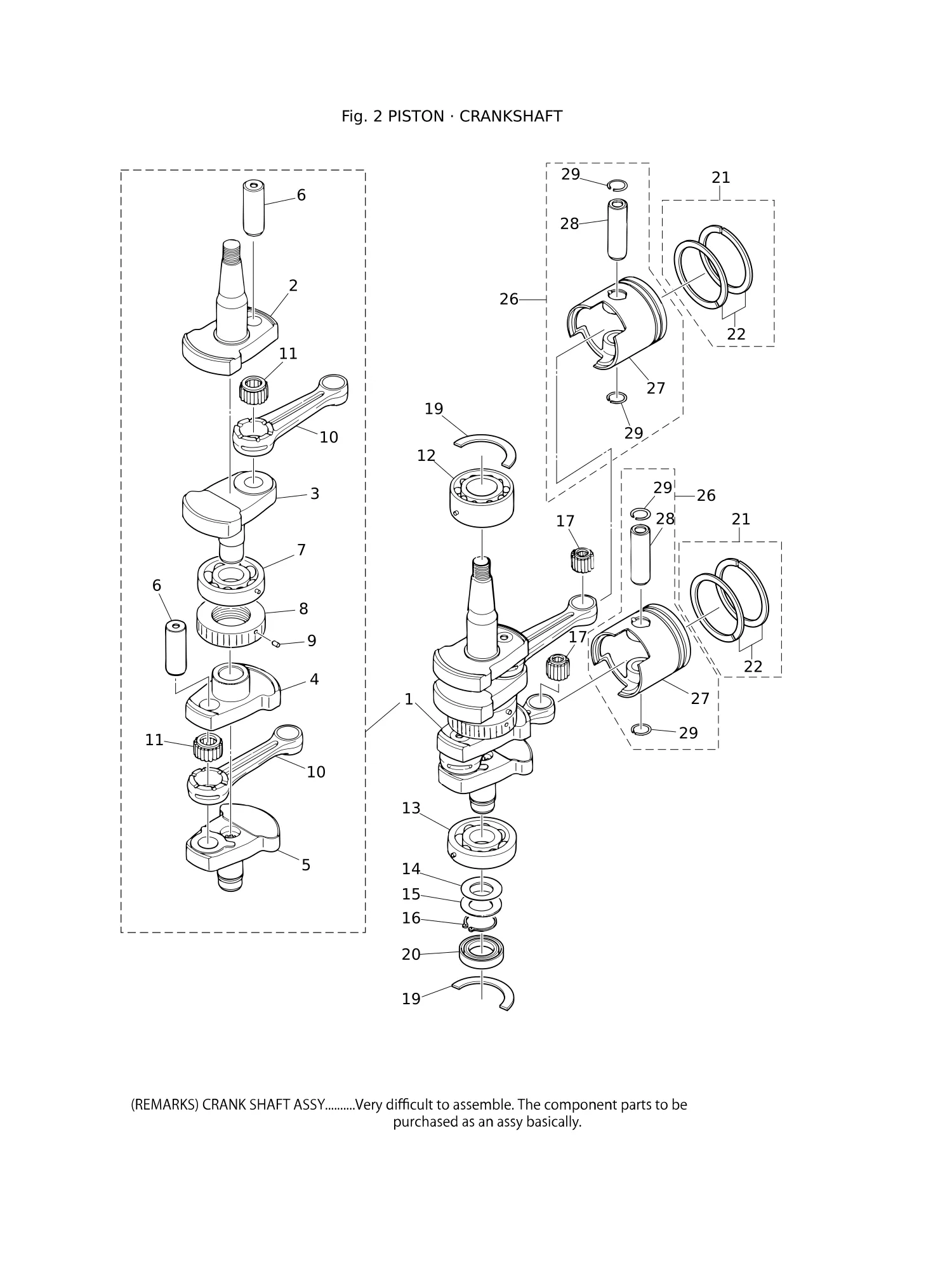 PISTON · CRANK SHAFT