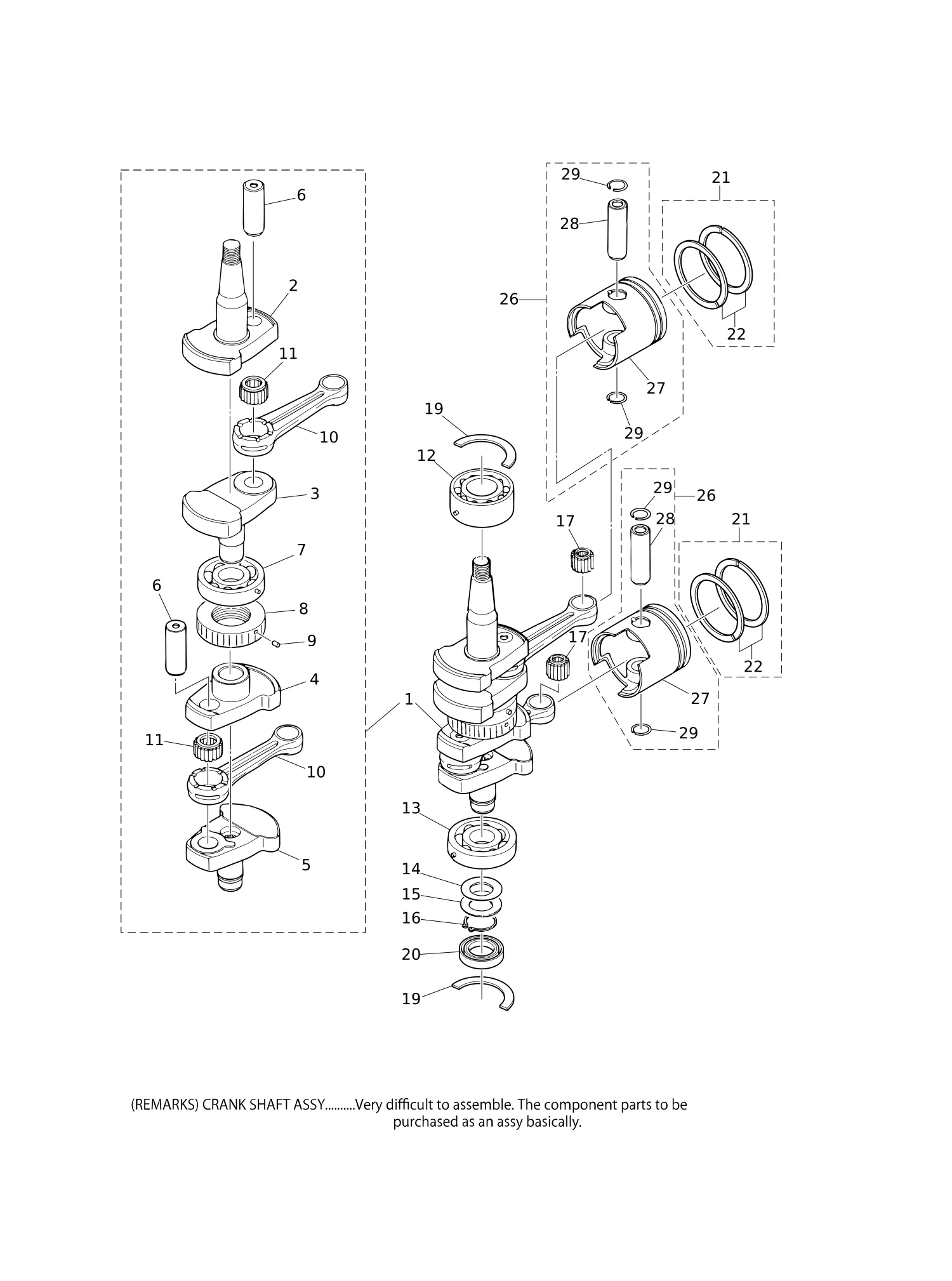 PISTON · CRANK SHAFT