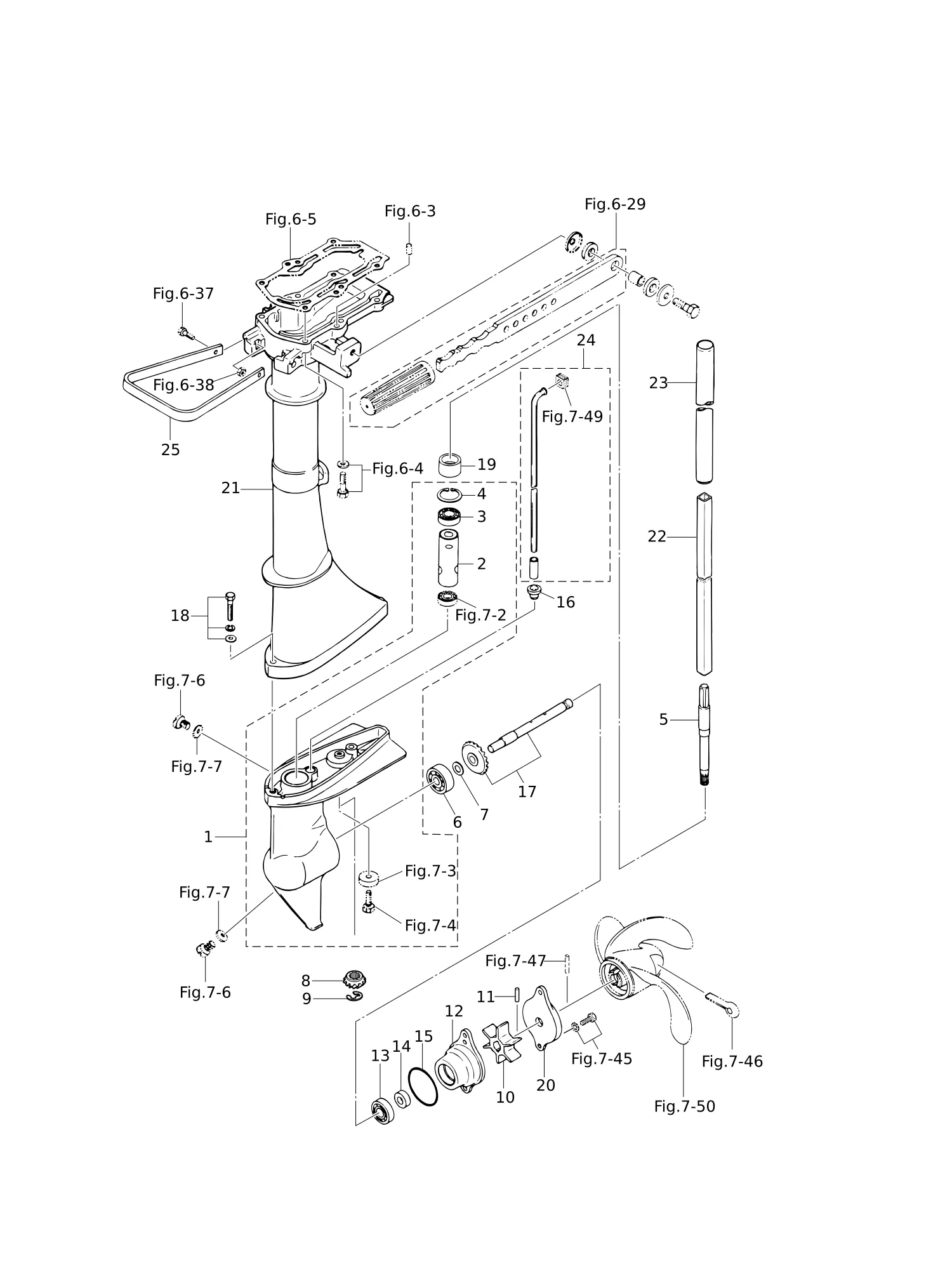 驱动轴外壳·齿轮箱 (M3.5A2) DRIVE SHAFT HOUSING · GEAR CASE (M3.5A2)