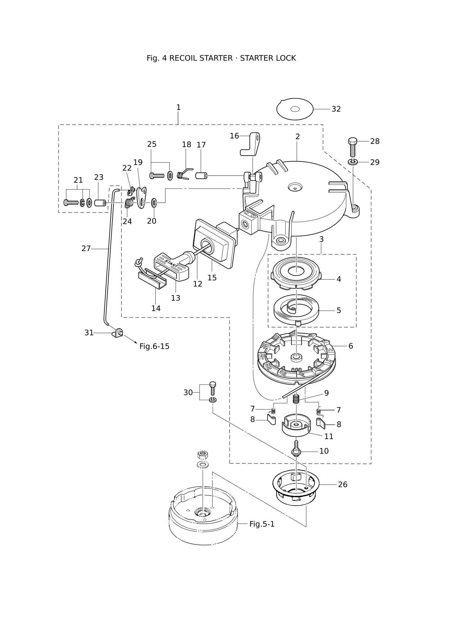 RECOIL STARTER · STARTER LOCK