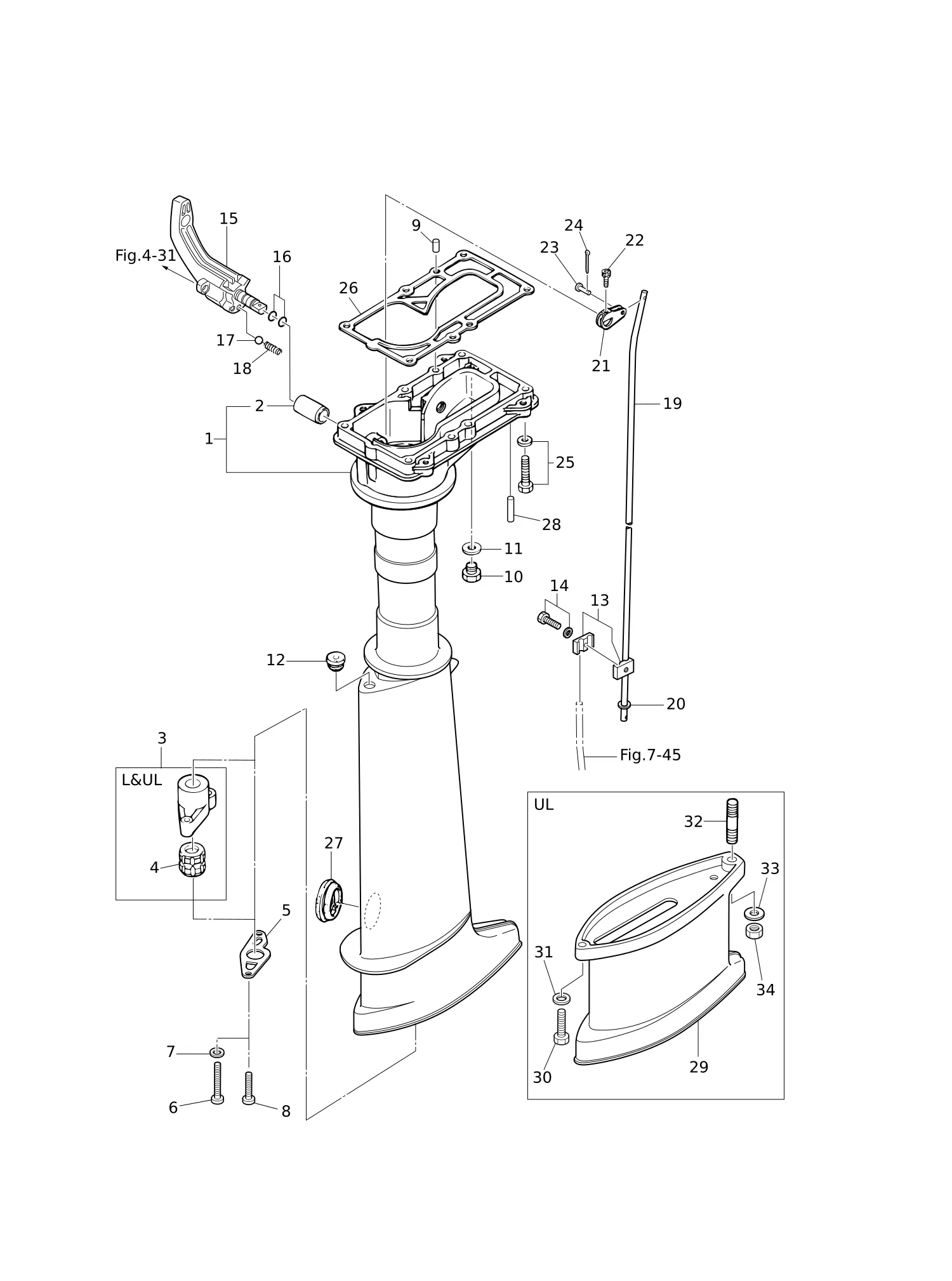 驱动轴外壳·换挡机构 DRIVE SHAFT HOUSING · SHIFT