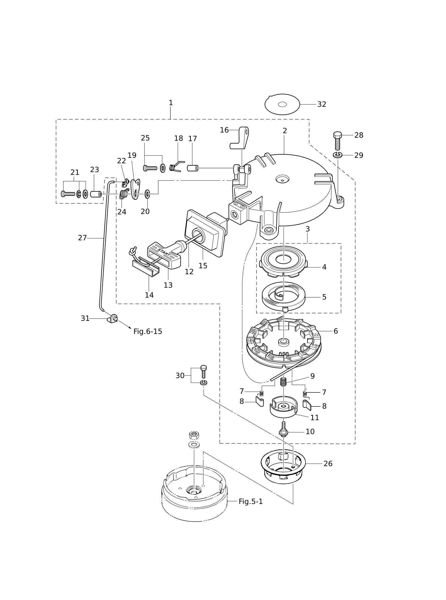 RECOIL STARTER · STARTER LOCK