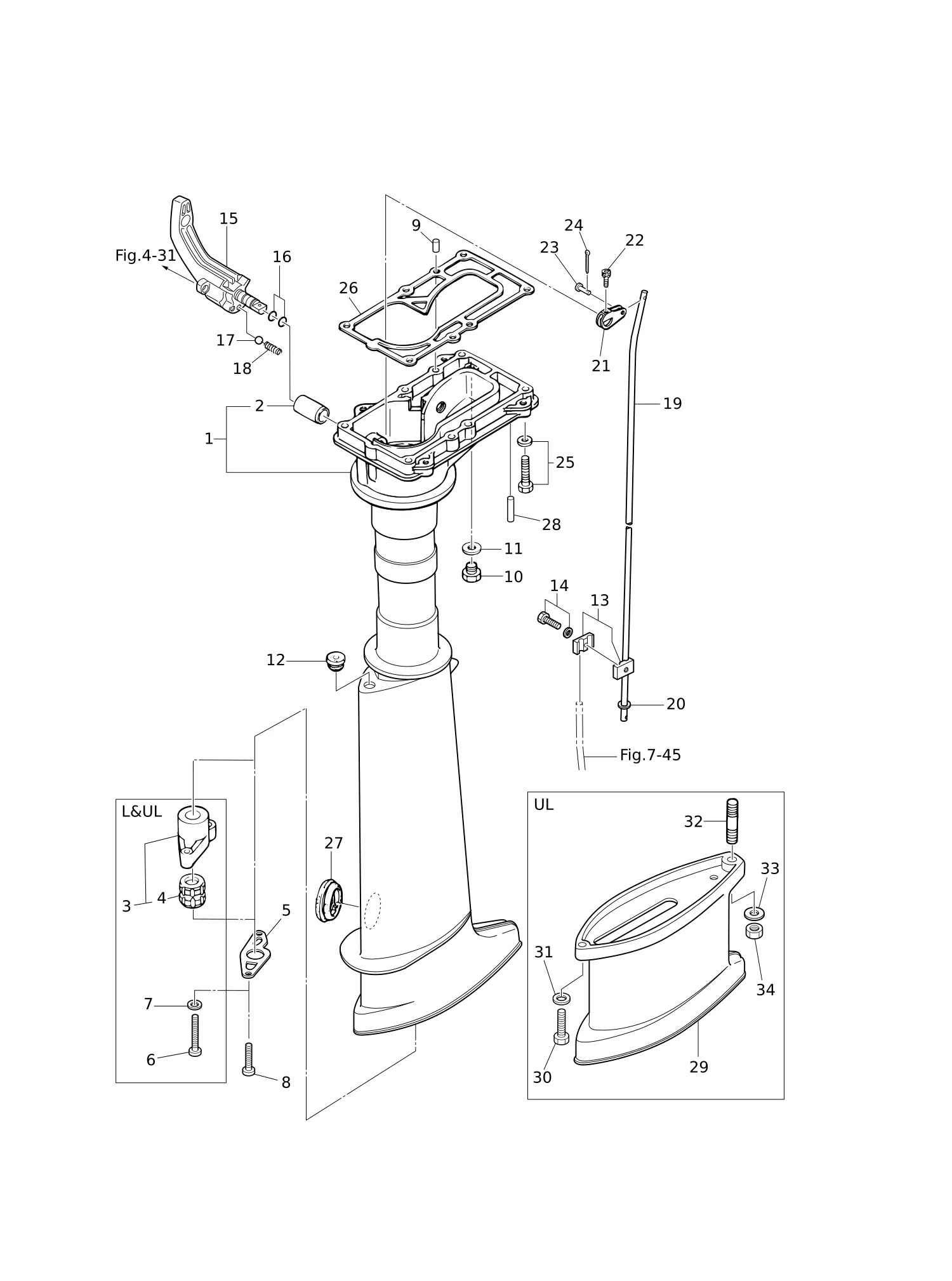 DRIVE SHAFT HOUSING · SHIFT