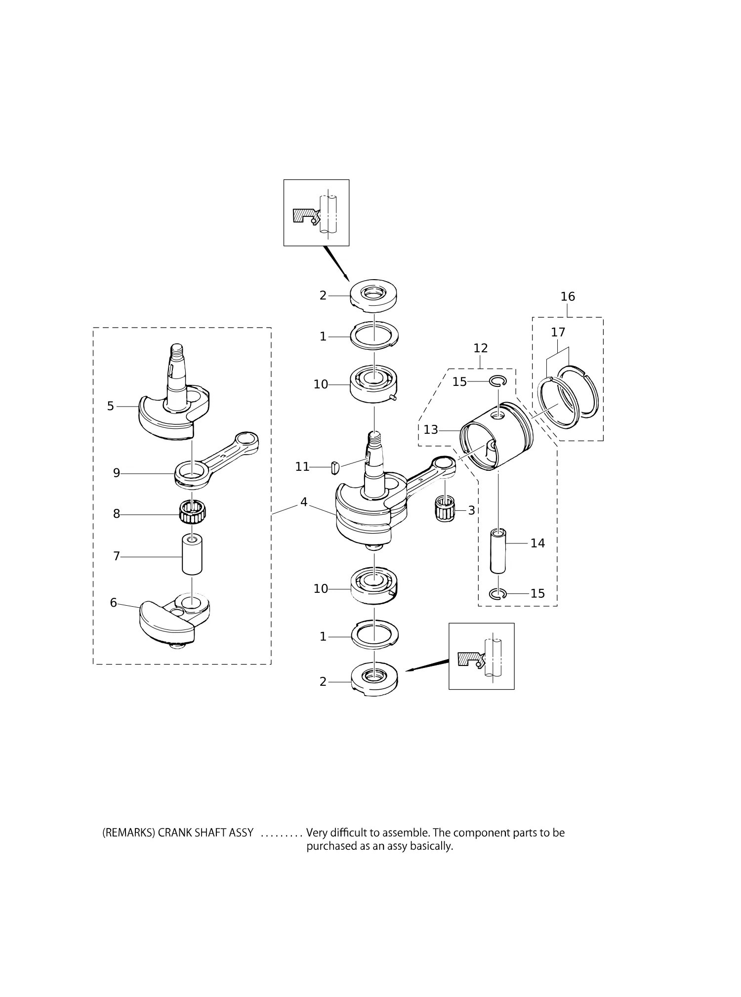 PISTON · CRANK SHAFT