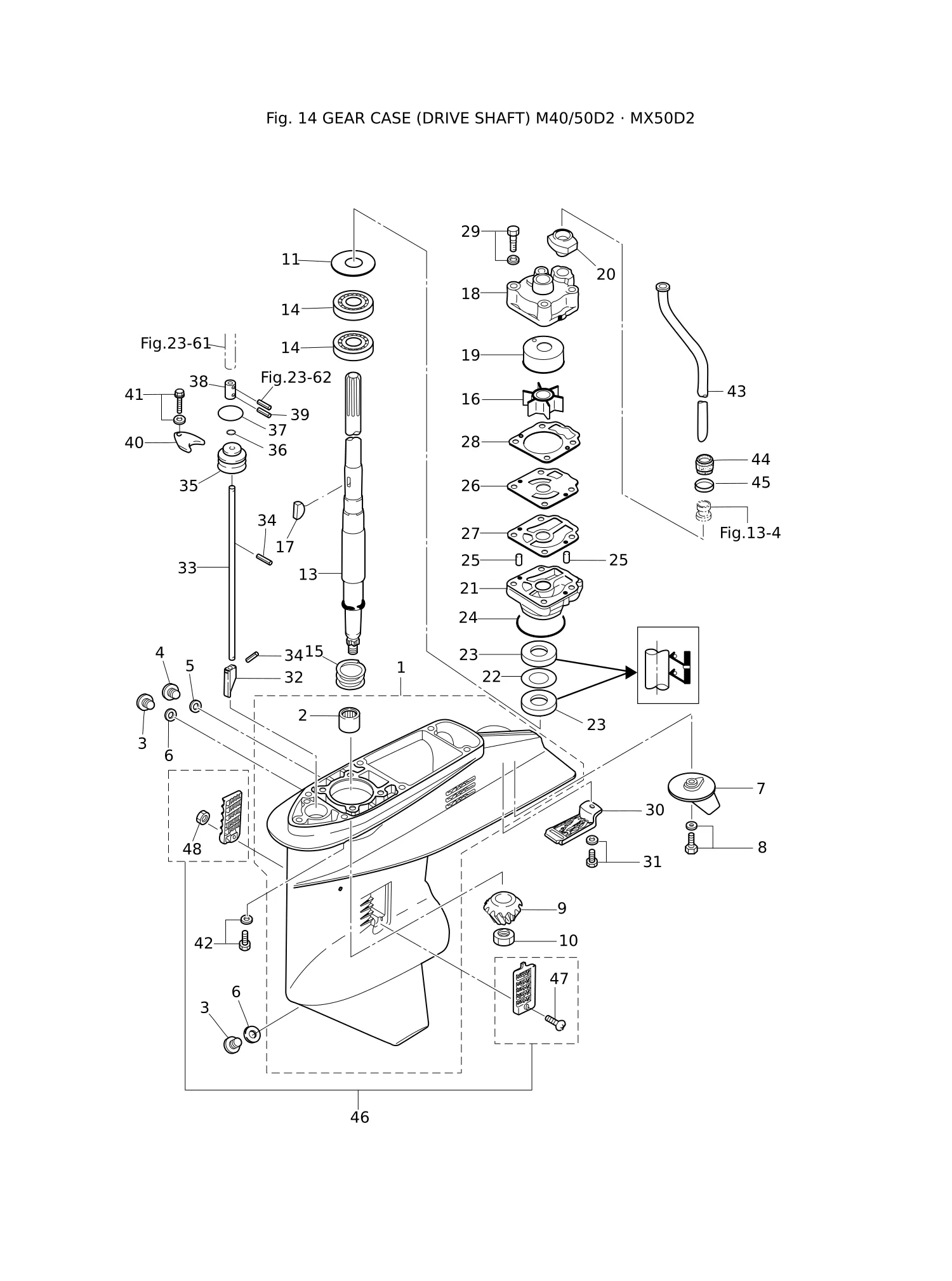 GEAR CASE (DRIVE SHAFT) M40/50D2