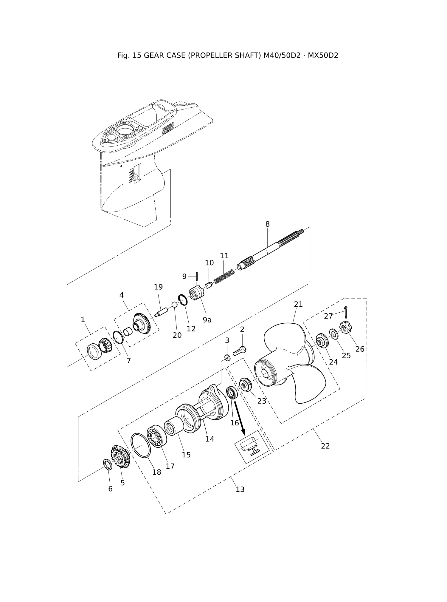 GEAR CASE (PROPELLER SHAFT) M40/50D2