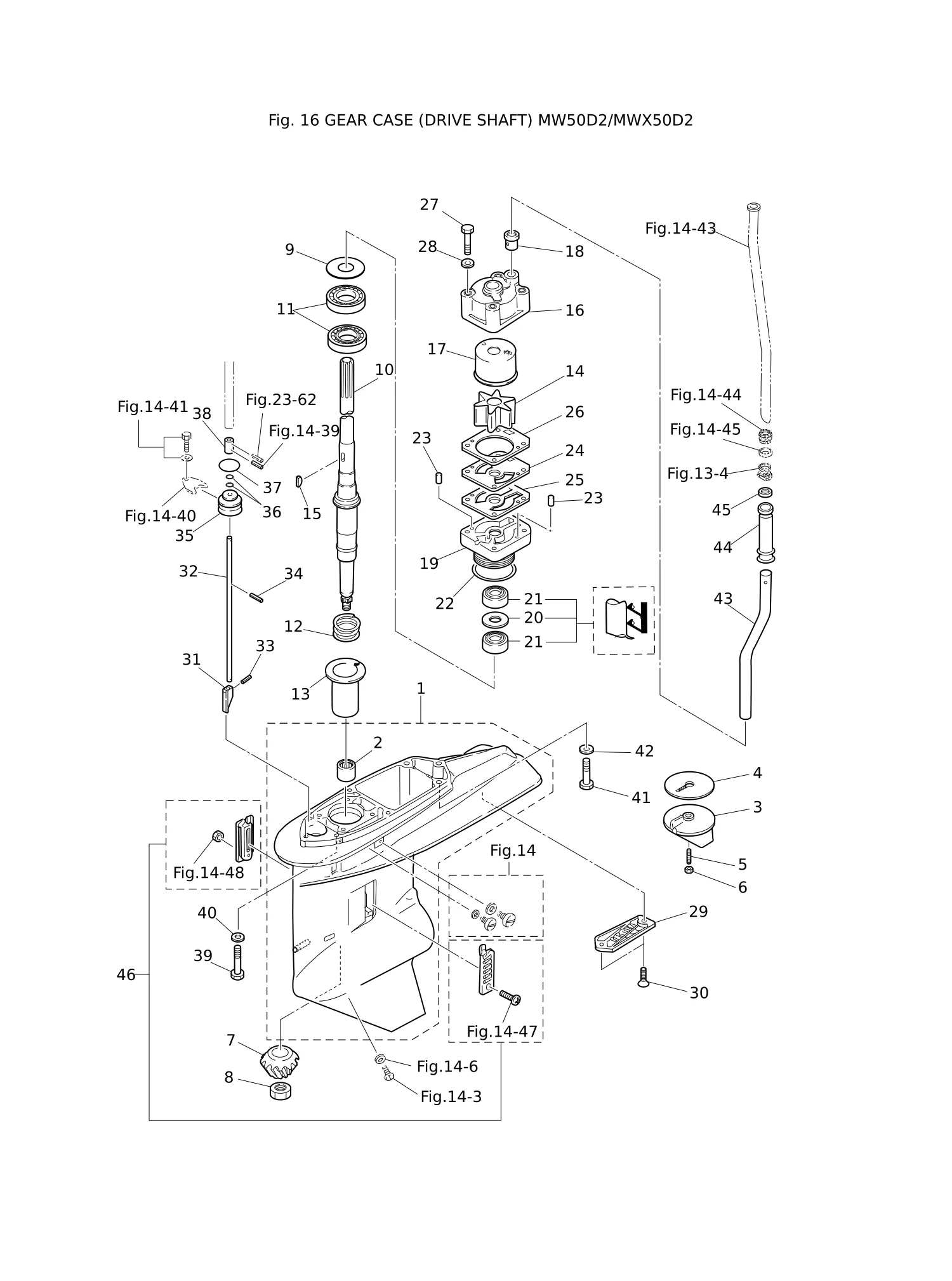GEAR CASE (DRIVE SHAFT) MW50D2