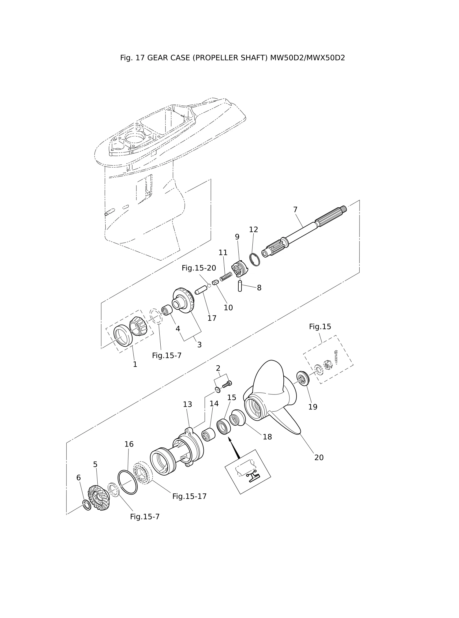 GEAR CASE (PROPELLER SHAFT) MW50D2