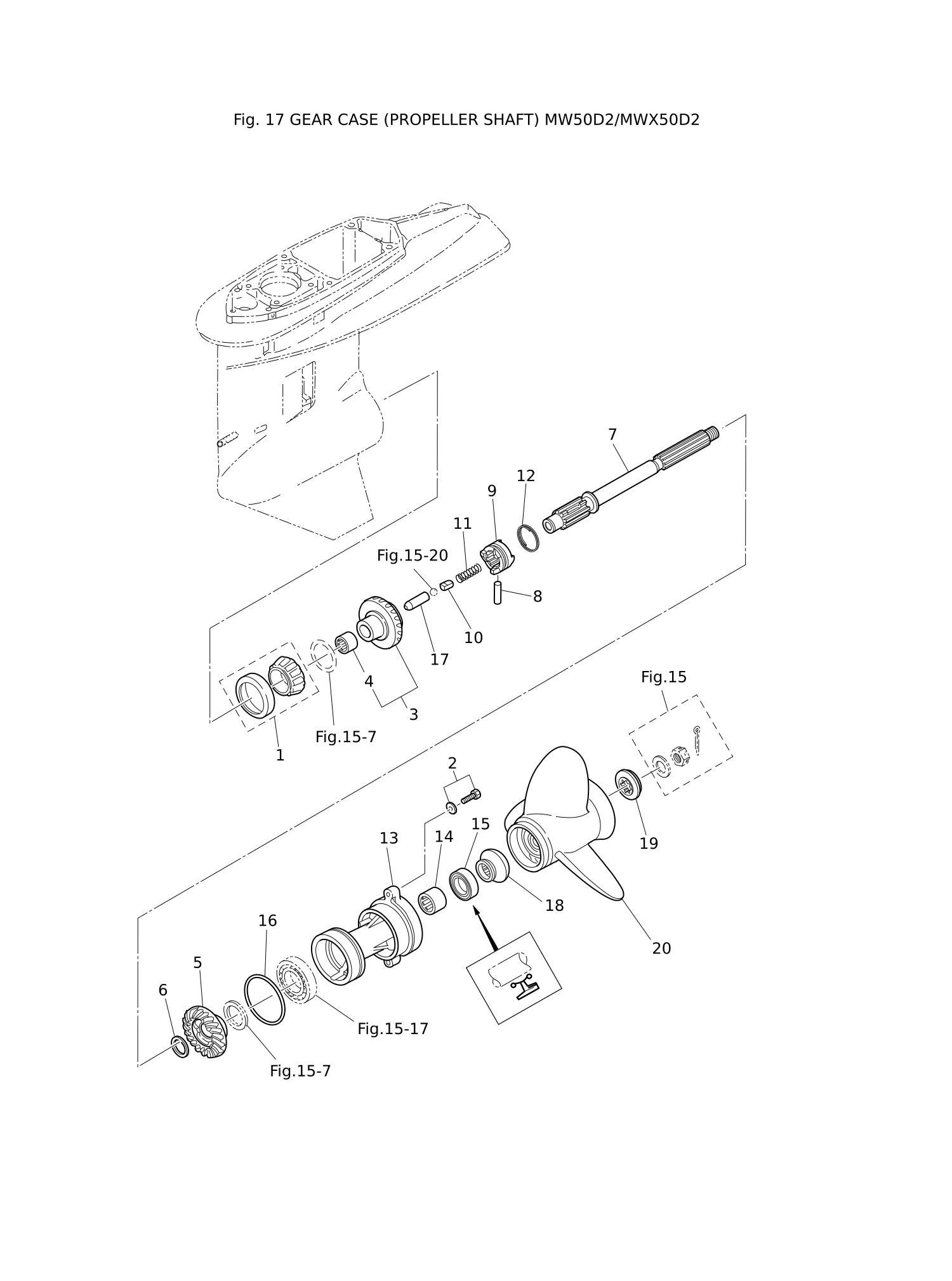 GEAR CASE (PROPELLER SHAFT) MW50D2