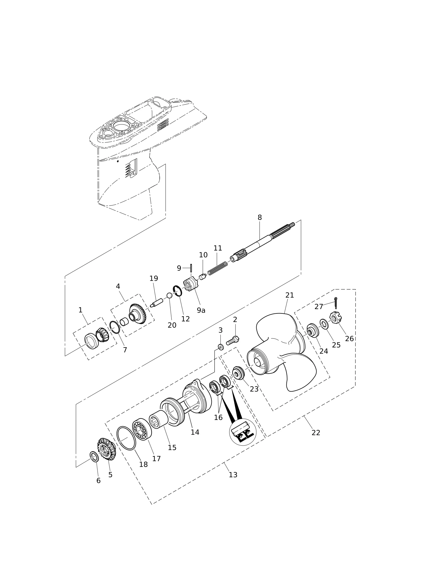 GEAR CASE (PROPELLER SHAFT) M40/50D2