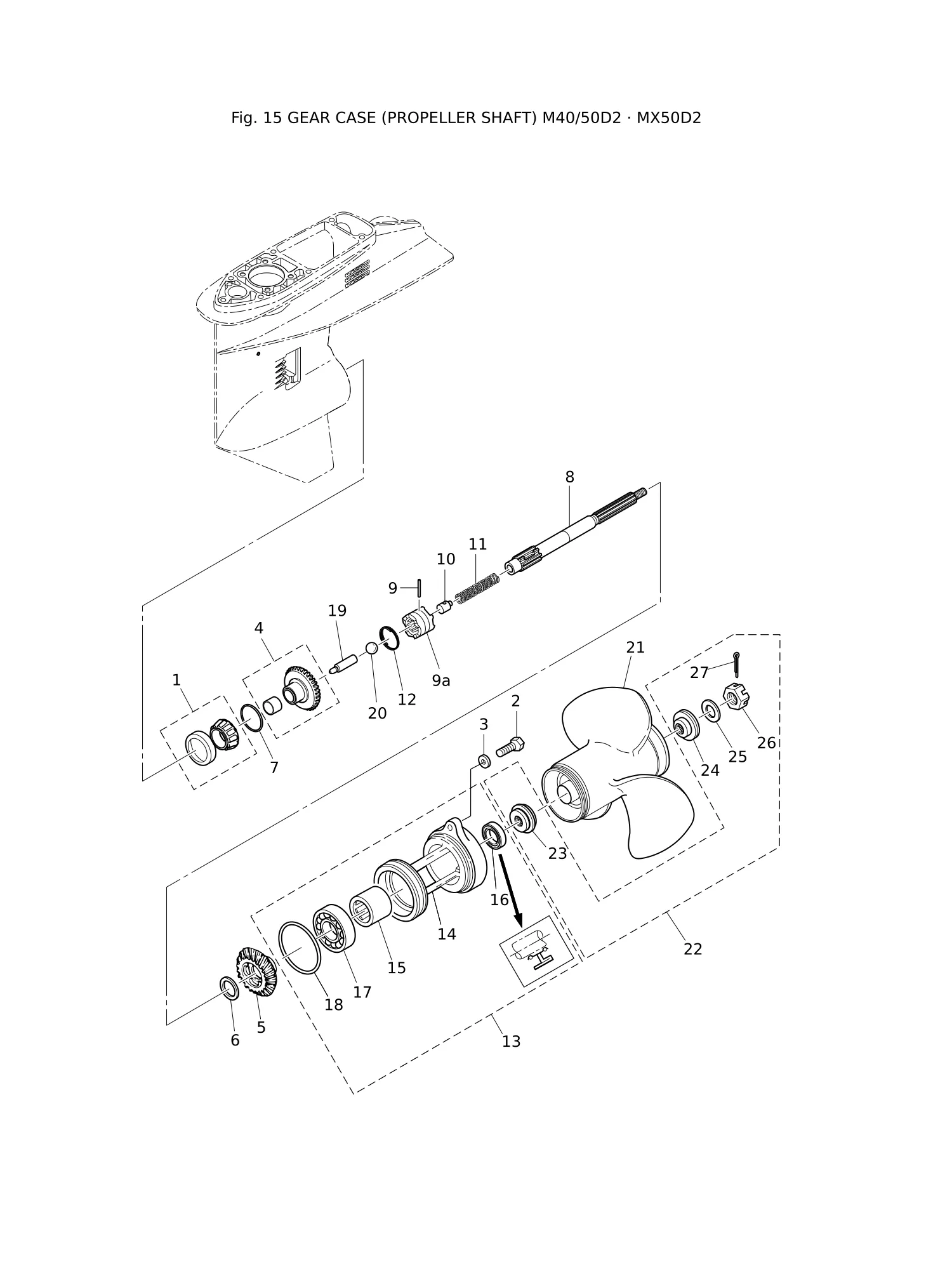 螺旋桨轴齿轮箱 M40/50D2·MX50D2 GEAR CASE (PROPELLER SHAFT) M40/50D2 · MX50D2