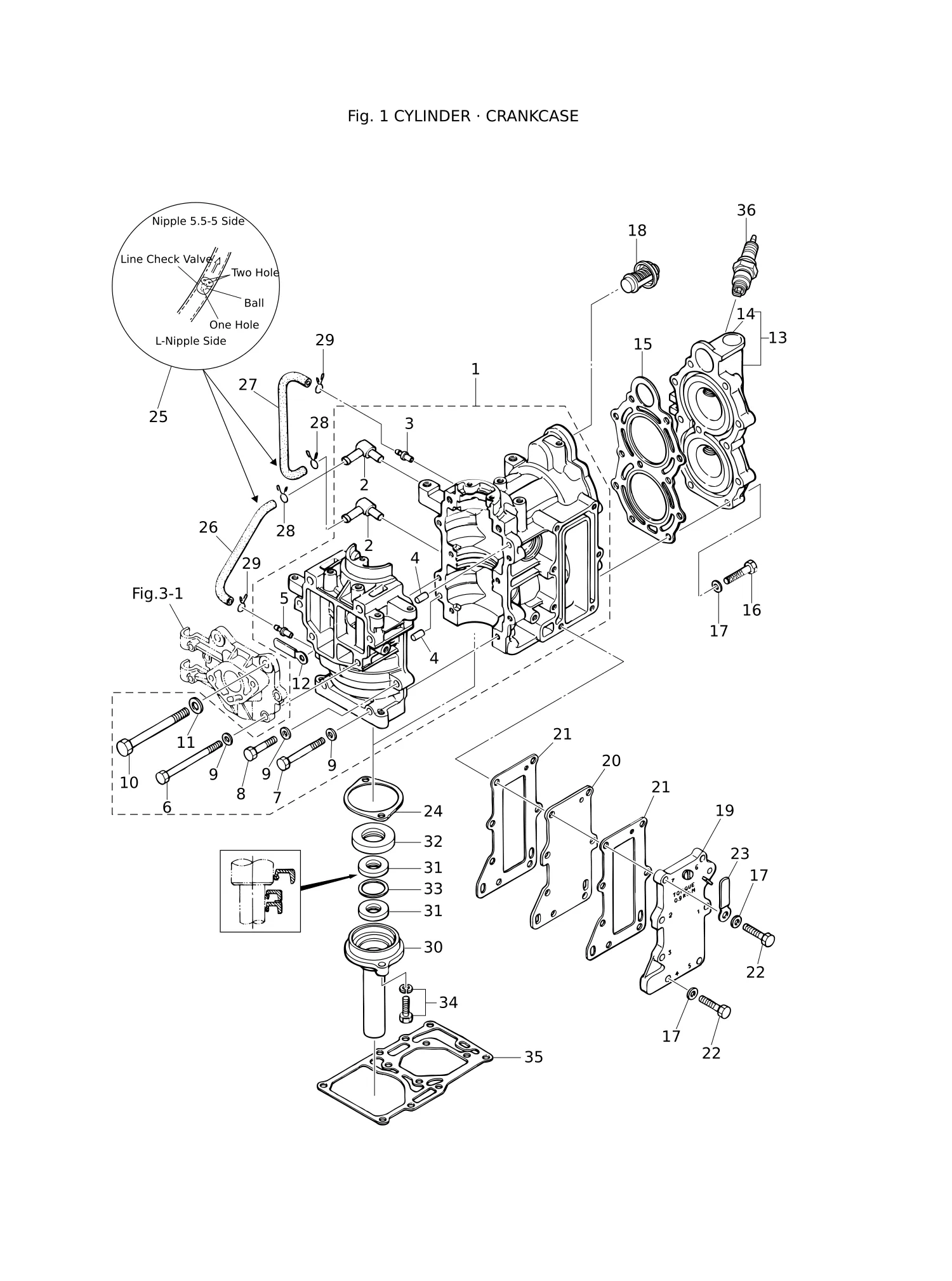 CYLINDER · CRANK CASE