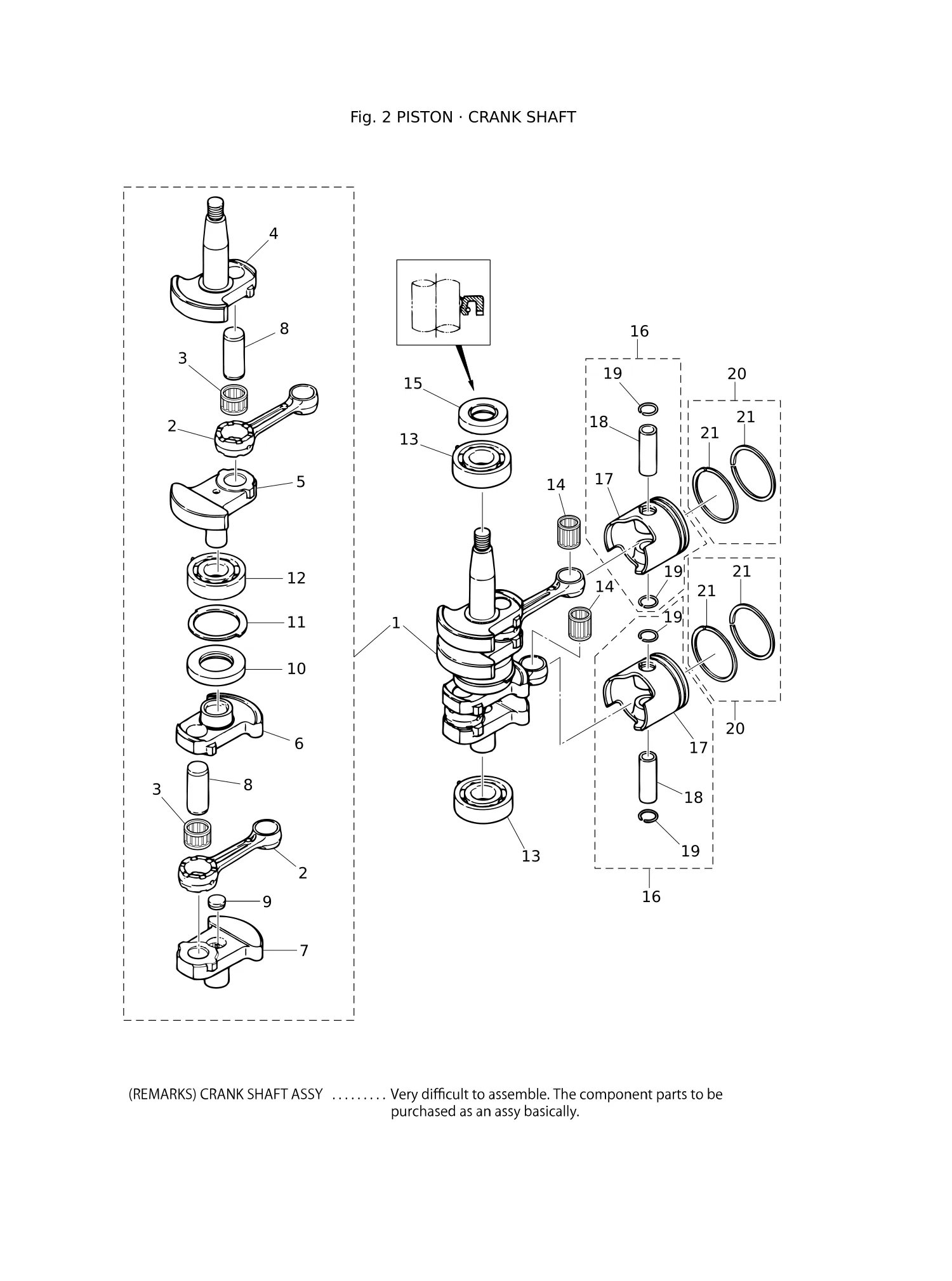 PISTON · CRANK SHAFT