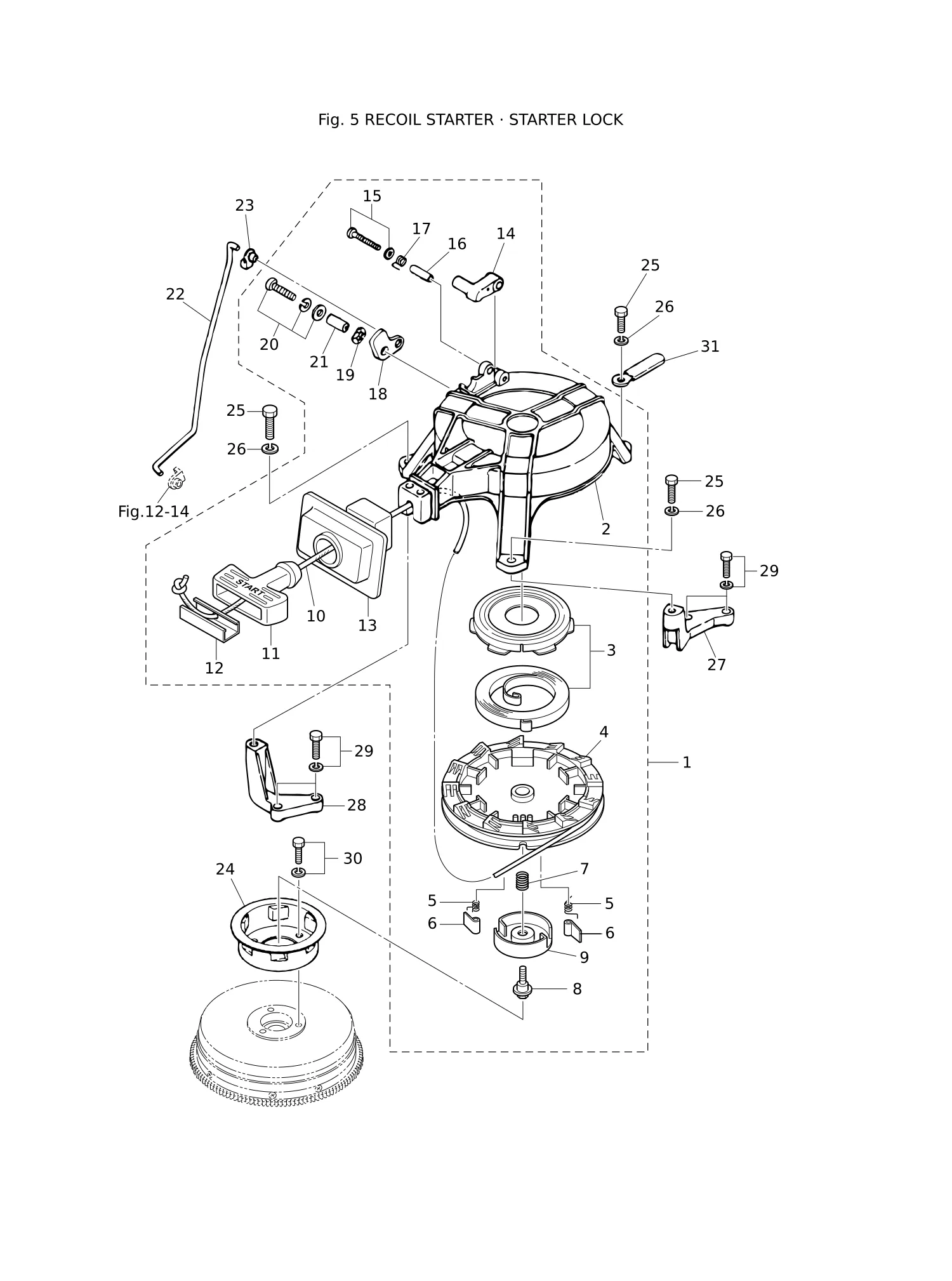 RECOIL STARTER · STARTER LOCK