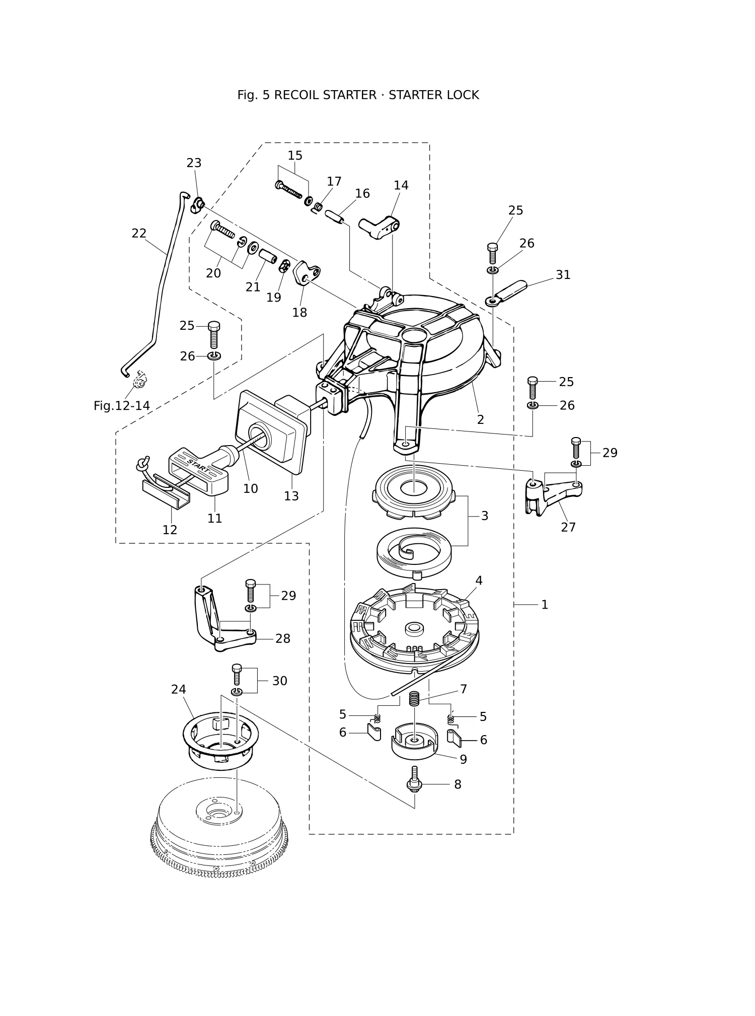 RECOIL STARTER · STARTER LOCK