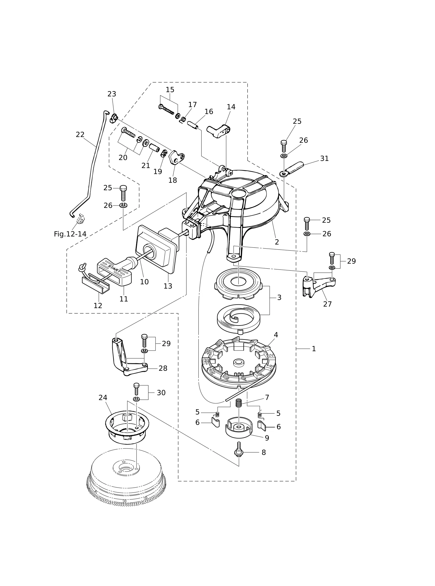 RECOIL STARTER · STARTER LOCK