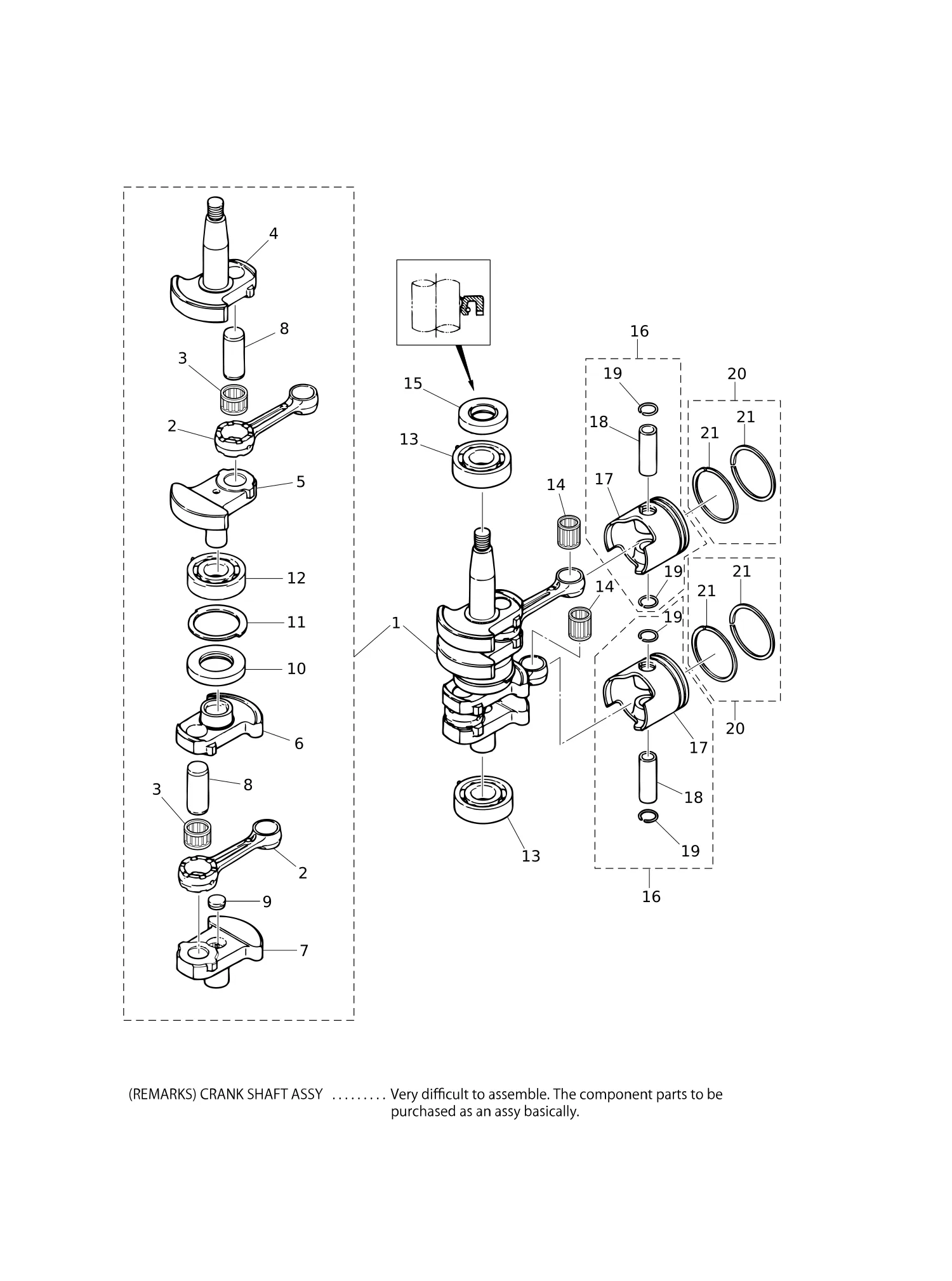 PISTON · CRANK SHAFT