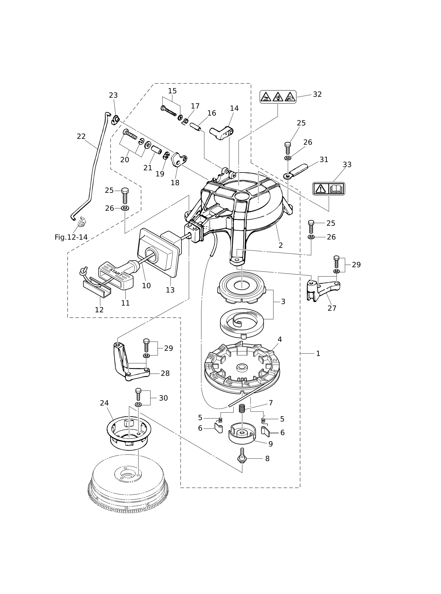 RECOIL STARTER · STARTER LOCK