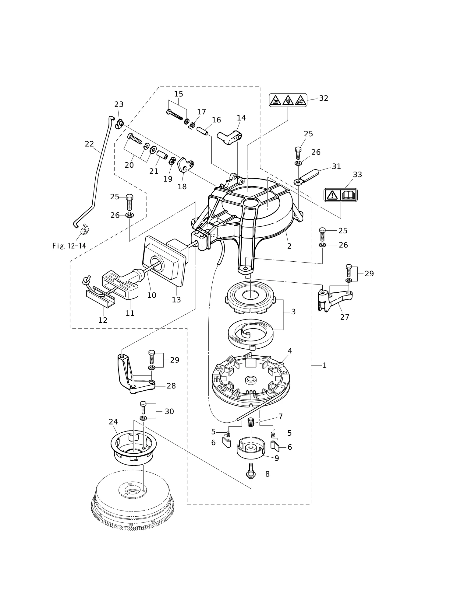RECOIL STARTER · STARTER LOCK