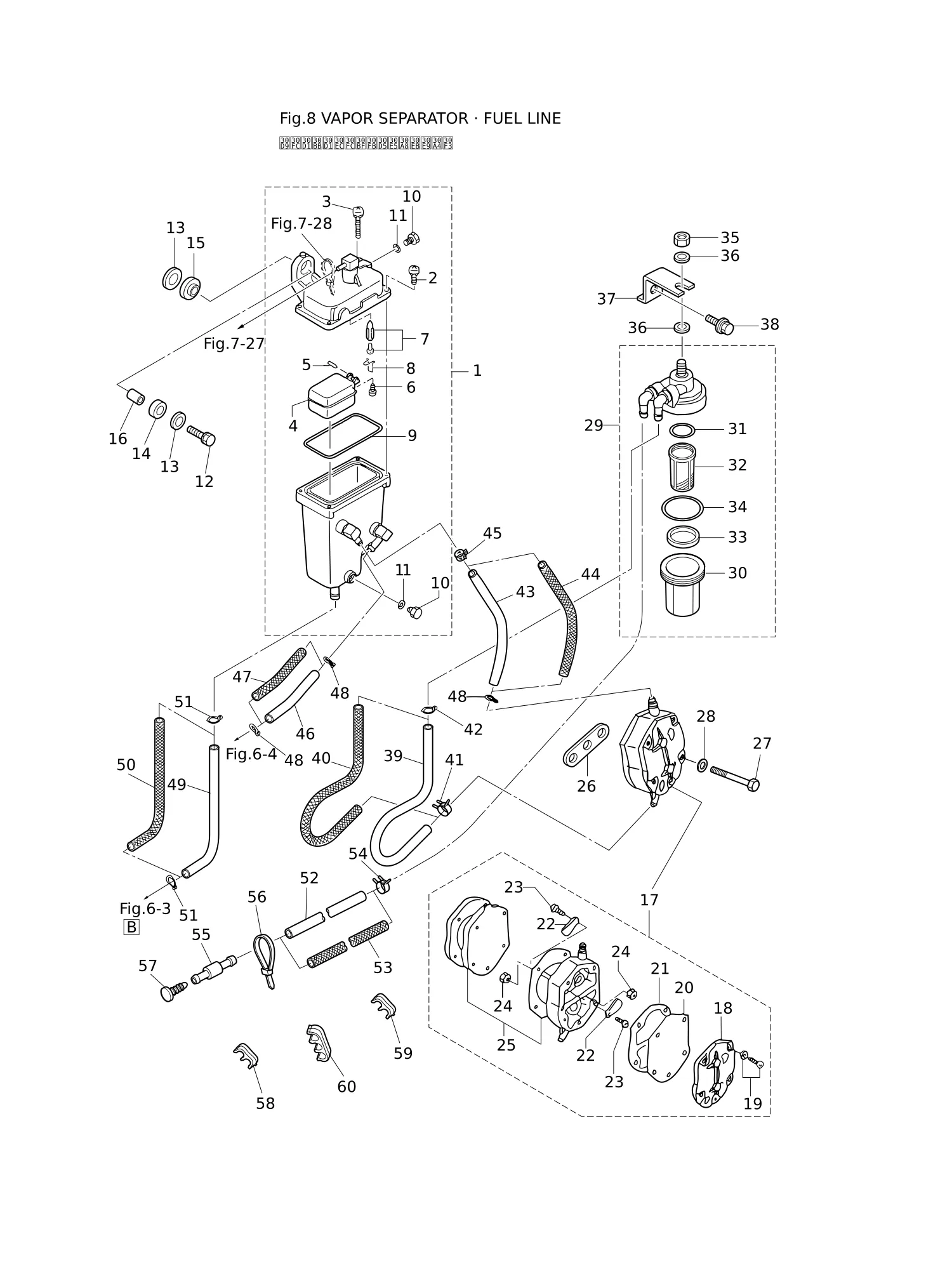 VAPOR SEPARATOR · FUEL LINE