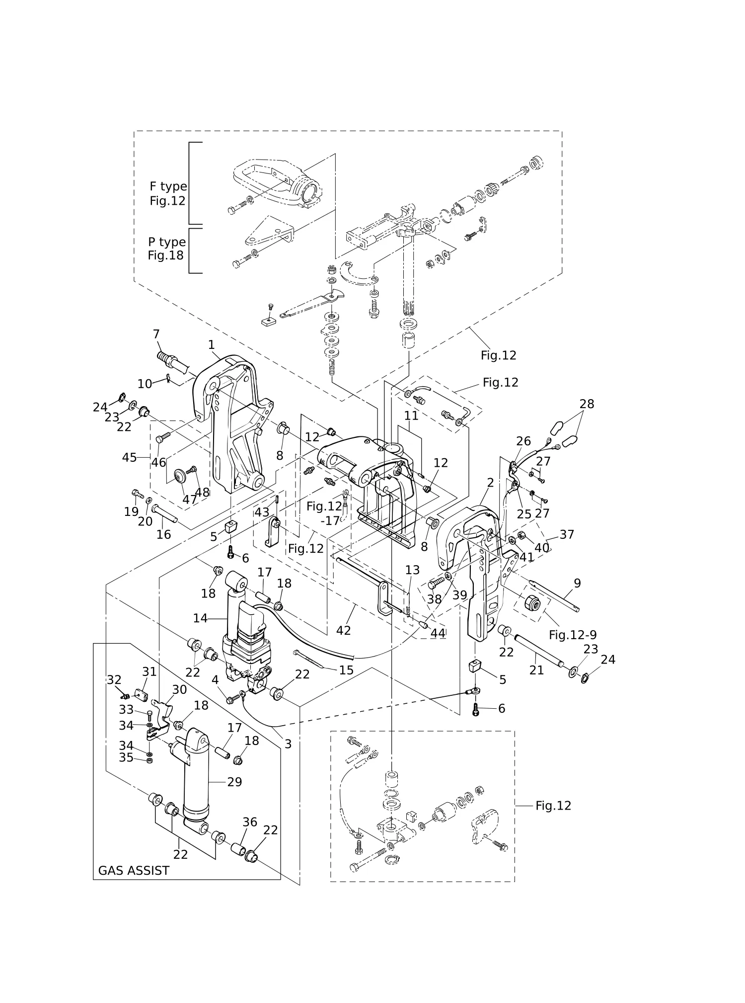 BRACKET (PTT · GAS ASSIST)