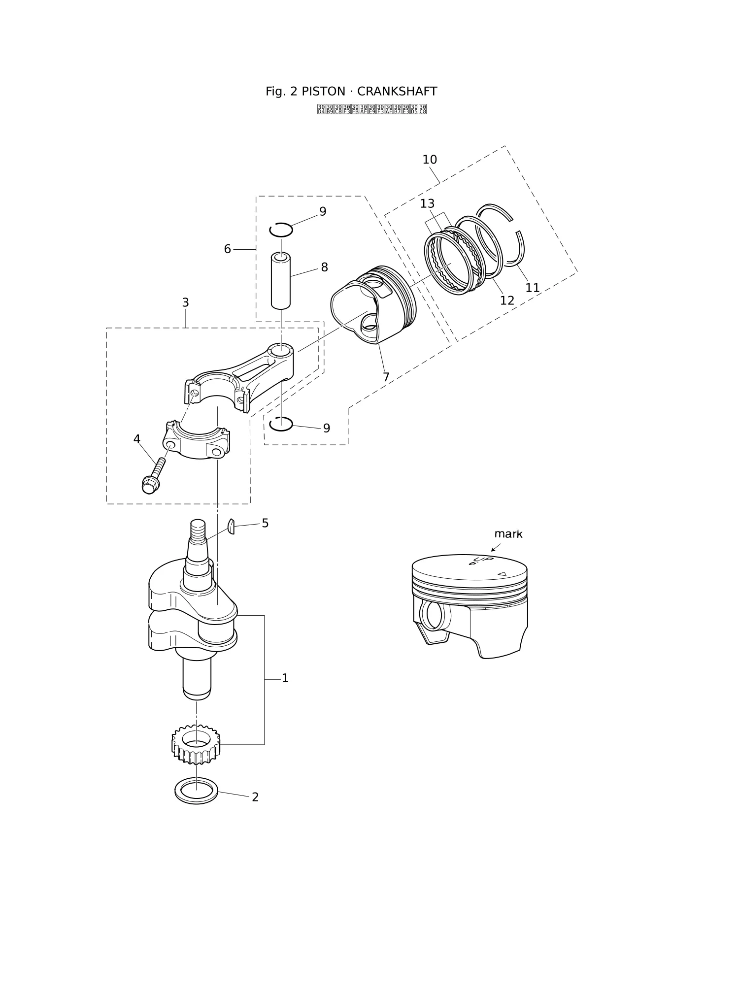 PISTON · CRANK SHAFT